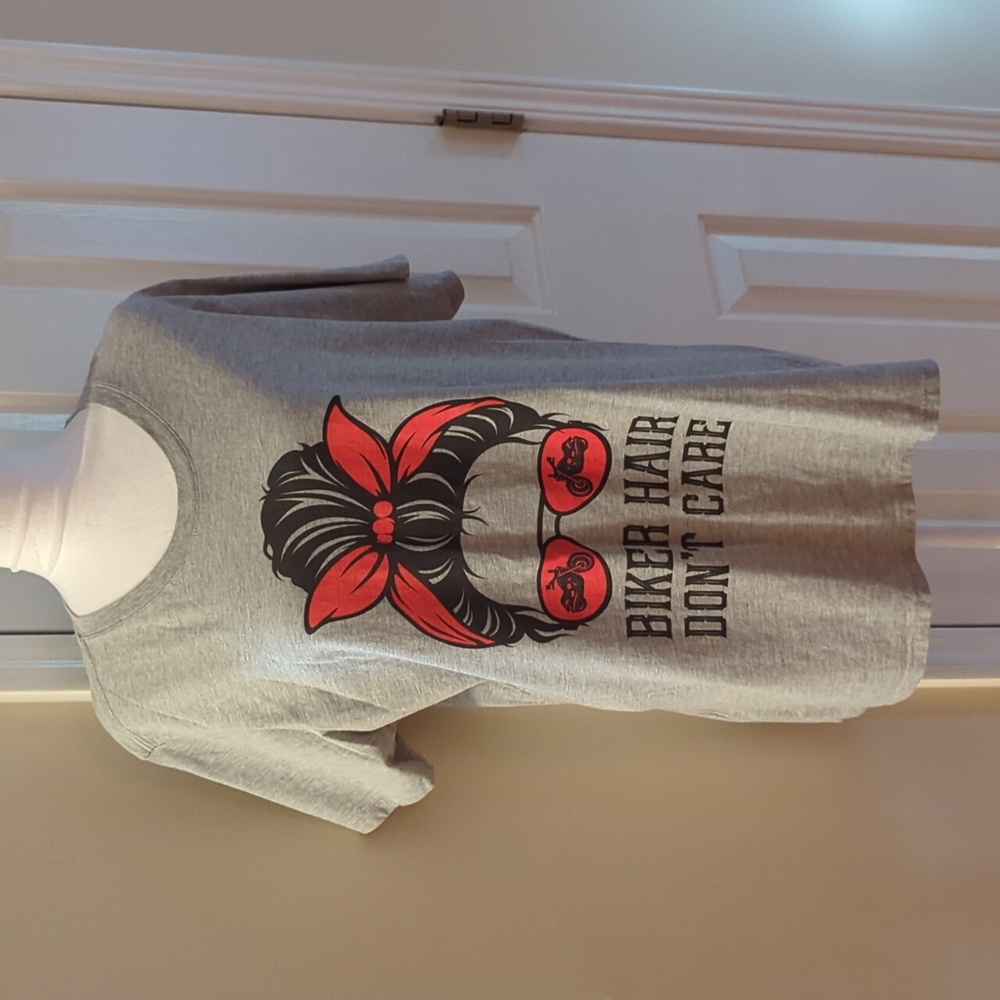 Grey Biker Hair T-shirt